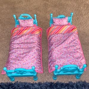 Baby doll beds with blankets. ( made for my life dolls)